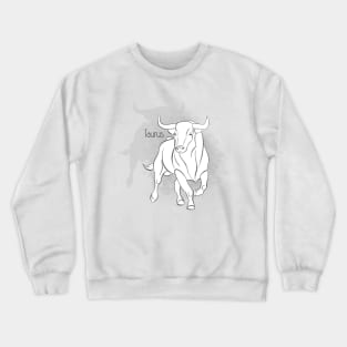 Zodiac sign Taurus - Black and white lineart Crewneck Sweatshirt